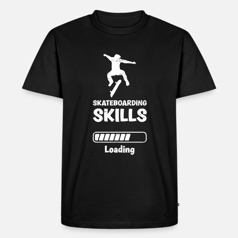 Skateboarding Skills Loading - Männer Premium Bio T-Shirt - Schwarz