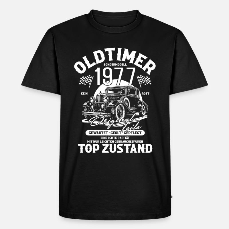 1977 Oldi - Männer Premium Bio T-Shirt - Schwarz