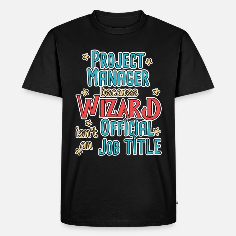 Project Manager Wizard - Männer Premium Bio T-Shirt - Schwarz
