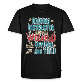 Instructeur de conduite Wizard Auto-école - T-shirt Premium bio Homme - noir - Devant - Nico (187cm)