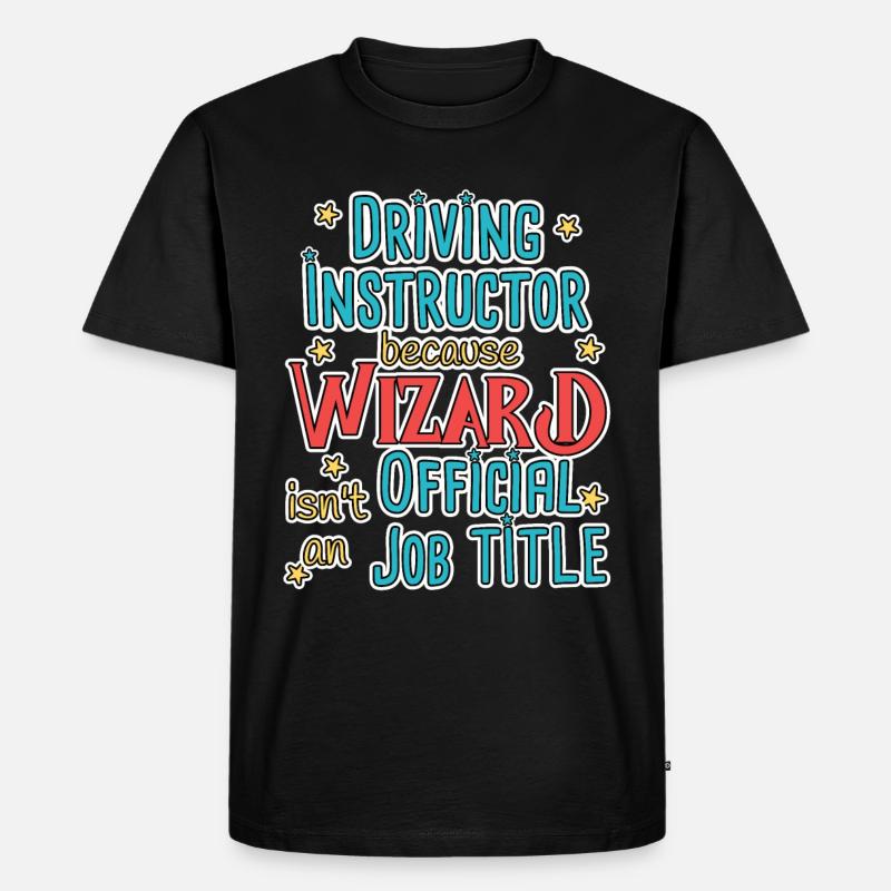 Driving Instructor Wizard Fahrschule - Männer Premium Bio T-Shirt - Schwarz