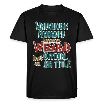 Warehouse Manager Wizard - Men's Premium Organic T-Shirt - black - Front - Nico (187cm)