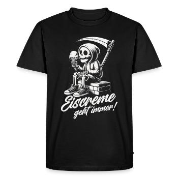 Eis geht immer - Männer Premium Bio T-Shirt - Schwarz - Vorne - Nico (187cm)