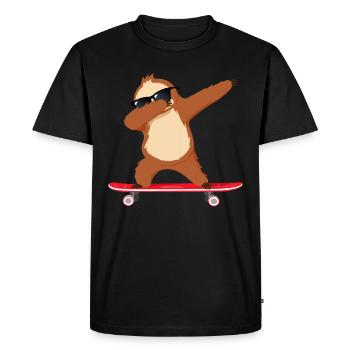 Dabbing Sloth Sloth Skateboard Gift - Men's Premium Organic T-Shirt - black - Front - Nico (187cm)