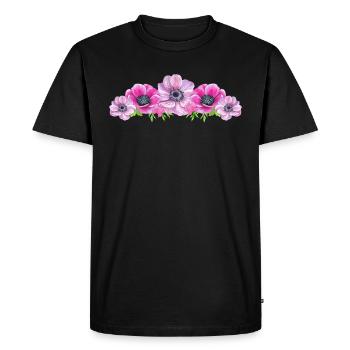 Anemone Flowers Flower Pink Butterfly Florist - Men's Premium Organic T-Shirt - black - Front - Nico (187cm)