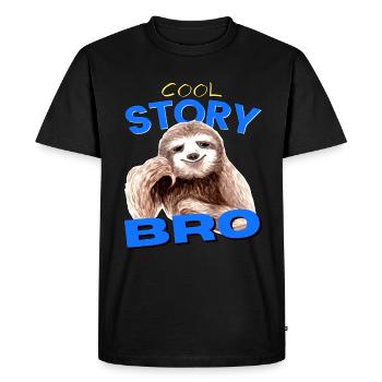 Drôle de paresseux cool histoire bro - T-shirt Premium bio Homme - noir - Devant - Nico (187cm)