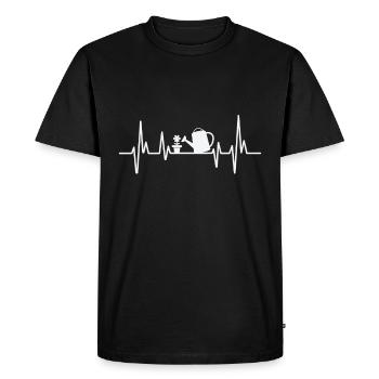 Heartbeat ECG Jardin Amour Plantes Jardinier Jardinier Jardin - T-shirt Premium bio Homme - noir - Devant - Nico (187cm)