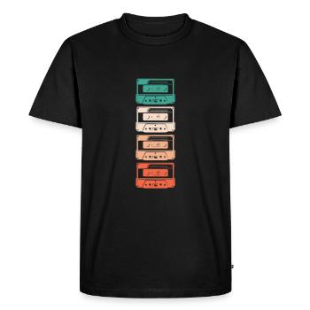 Devise des années 80 - Style des années 90 - Le meilleur des années 80 - T-shirt Premium bio Homme - noir - Devant - Nico (187cm)