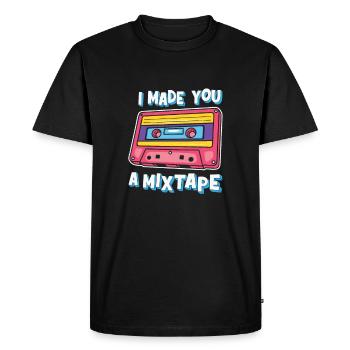 Devise des années 80 - Style des années 90 - Le meilleur des années 80 - T-shirt Premium bio Homme - noir - Devant - Nico (187cm)