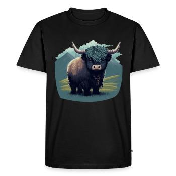 Petit Yak - T-shirt Premium bio Homme - noir - Devant - Nico (187cm)