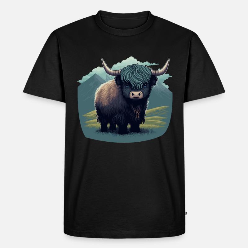 Kleiner Yak - Männer Premium Bio T-Shirt - Schwarz