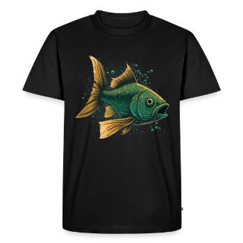 Poisson à bouche ouverte - T-shirt Premium bio Homme - noir - Devant - Nico (187cm)