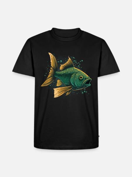 Fish with open Mouth - Men's Premium Organic T-Shirt - black