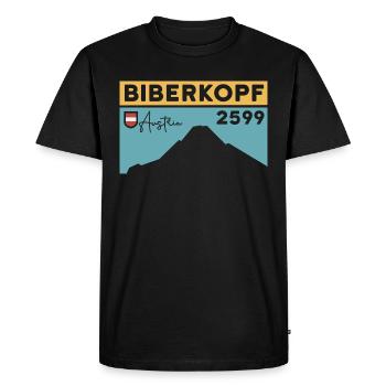 Biberkopf Höhe Warth Schröcken Station de ski Randonnée pédestre - T-shirt Premium bio Homme - noir - Devant - Nico (187cm)