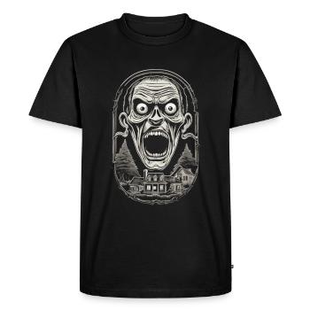 Spooky Halloween design, Funny ghost outfit - Men's Premium Organic T-Shirt - black - Front - Nico (187cm)