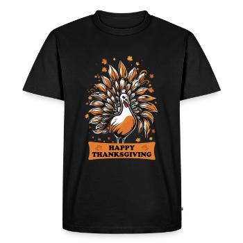 Thankful Happy Thanksgiving Thanksgiving - Men's Premium Organic T-Shirt - black - Front - Nico (187cm)