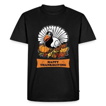 Thankful Happy Thanksgiving Thanksgiving - Men's Premium Organic T-Shirt - black - Front - Nico (187cm)
