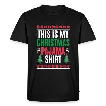 C’est ma chemise de pyjama de Noël hommes femmes - T-shirt Premium bio Homme - noir - Devant - Nico (187cm)