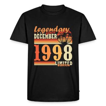 25th Birthday 25 Years December 1998 - Men's Premium Organic T-Shirt - black - Front - Nico (187cm)