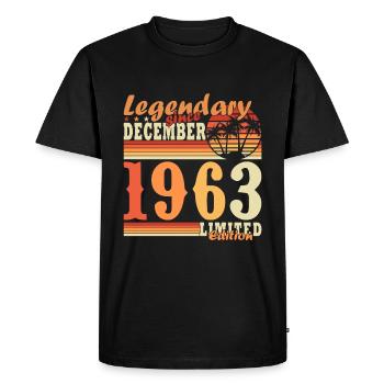 Légende 60 ans 1963 Décembre 60 ans anniversaire - T-shirt Premium bio Homme - noir - Devant - Nico (187cm)