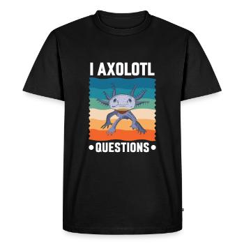 Mignon axolotl drôle mexicain salamandre amant Tee - T-shirt Premium bio Homme - noir - Devant - Nico (187cm)