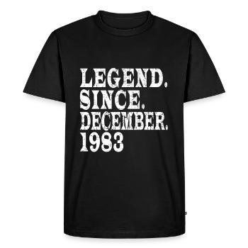 Légende 1983 Anniversaire Année de naissance 1983 Hommes - T-shirt Premium bio Homme - noir - Devant - Nico (187cm)