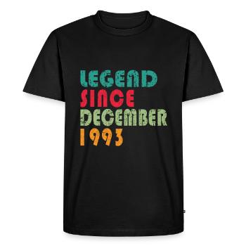 Legend 1993 Birthday Year of birth 1993 Men - Men's Premium Organic T-Shirt - black - Front - Nico (187cm)