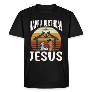 Jésus Noël Jésus Anniversaire Équipe Jésus - T-shirt Premium bio Homme - noir - Devant - Nico (187cm)