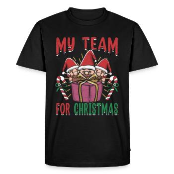 Équipe de Noël en famille - T-shirt Premium bio Homme - noir - Devant - Nico (187cm)