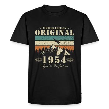 Vintage 1954 Geburtstag Retro 1954 - Männer Premium Bio T-Shirt - Schwarz - Vorne - Nico (187cm)