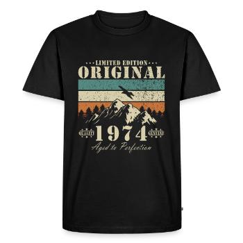 1974 50 Birthday Year 1974 Fifty 50 Years - Men's Premium Organic T-Shirt - black - Front - Nico (187cm)