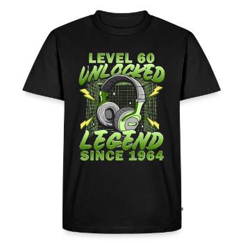 60e anniversaire Niveau 60 débloqué en 1964 - T-shirt Premium bio Homme - noir - Devant - Nico (187cm)