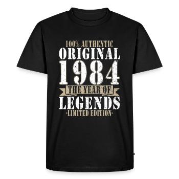Legend 1984 Birthday Year of birth 1984 Men - Men's Premium Organic T-Shirt - black - Front - Nico (187cm)