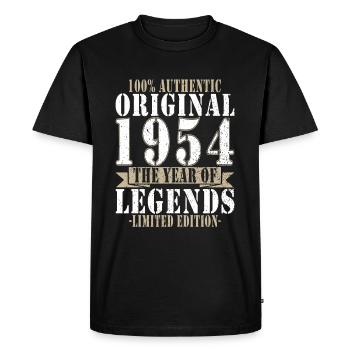 Les Legends sont nés en janvier 1954 - 1954 - T-shirt Premium bio Homme - noir - Devant - Nico (187cm)