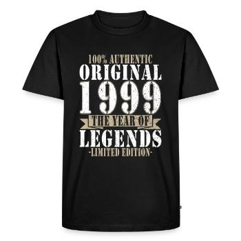 Vintage 1999 Legend Birth Year 1999 Gift - Men's Premium Organic T-Shirt - black - Front - Nico (187cm)