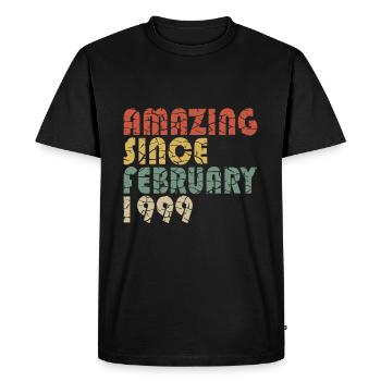 Birthday February 1999 Vintage February 1999 - Men's Premium Organic T-Shirt - black - Front - Nico (187cm)