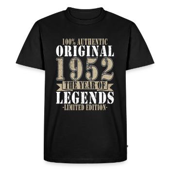 1952 Birthday Gift, Legends Born 1952 - Men's Premium Organic T-Shirt - black - Front - Nico (187cm)
