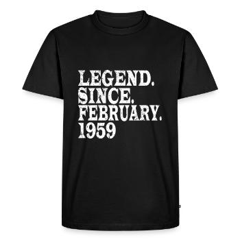 LES LÉGENDES SONT NÉES EN FÉVRIER 1959 - T-shirt Premium bio Homme - noir - Devant - Nico (187cm)