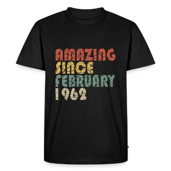 Février 1962 Anniversaire légendaire depuis 1962 - T-shirt Premium bio Homme - noir - Devant - Nico (187cm)