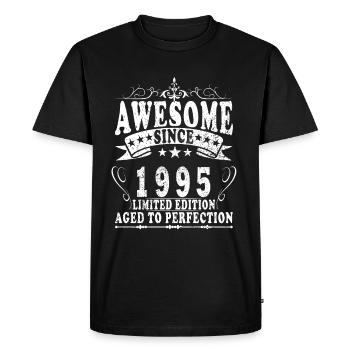 1995 - Né en 1995 - T-shirt Premium bio Homme - noir - Devant - Nico (187cm)