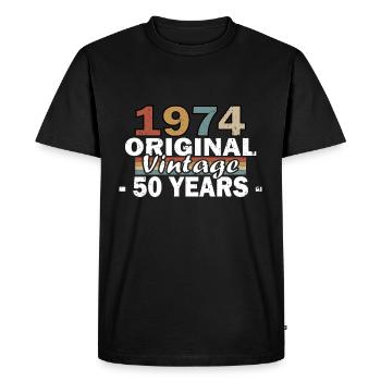 Original 1974 Vintage | Cadeau d’anniversaire 1974 - T-shirt Premium bio Homme - noir - Devant - Nico (187cm)