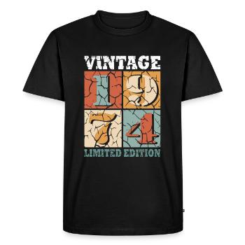 1974 Millésime Anniversaire Millésime 1974 - T-shirt Premium bio Homme - noir - Devant - Nico (187cm)