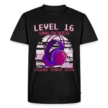 16 levels Legendary Since 2008 Birthday 16 years - Men's Premium Organic T-Shirt - black - Front - Nico (187cm)