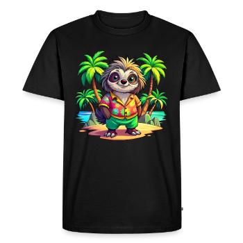 Paresseux mignon des vacances - T-shirt Premium bio Homme - noir - Devant - Nico (187cm)