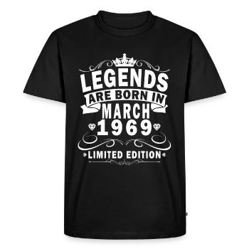 Mars 1969 Jubilé 1969 Marche des légendes - T-shirt Premium bio Homme - noir - Devant - Nico (187cm)