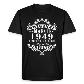 Mars 1949 cadeau d’anniversaire édition limitée - T-shirt Premium bio Homme - noir - Devant - Nico (187cm)