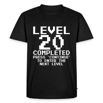 20. Geburtstag - Level 20 Complete Vintage - Männer Premium Bio T-Shirt - Schwarz - Vorne - Nico (187cm)