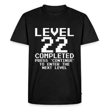 22e anniversaire Gamer Niveau 22 Complet 22 Ans - T-shirt Premium bio Homme - noir - Devant - Nico (187cm)