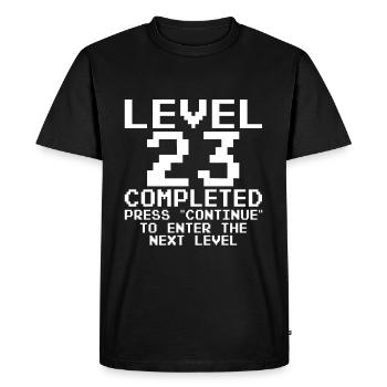 23rd Birthday Gamer Level 23 Complete 23 Years - Men's Premium Organic T-Shirt - black - Front - Nico (187cm)