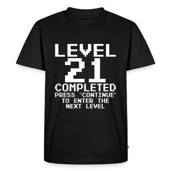 Gaming Birthday 21 Years Level 21 Complete - Men's Premium Organic T-Shirt - black - Front - Nico (187cm)